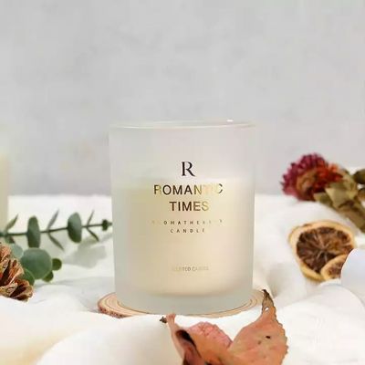 Luxury empty frosted small candle jar container candle jar glass lid Christmas gift