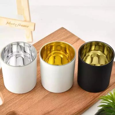 Luxury creative gold-plated glass custom small candle jar candle jar glass with cover
