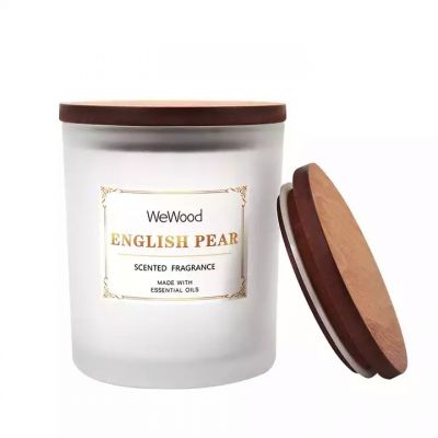 Creative Christmas Gift Amber Black Clear White 200ml Small Candle Jar Container with wooden Lid