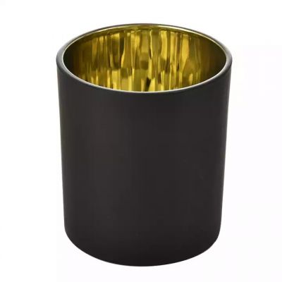 Custom candle jar glass with lid wholesale electroplating color frosted small candle jar