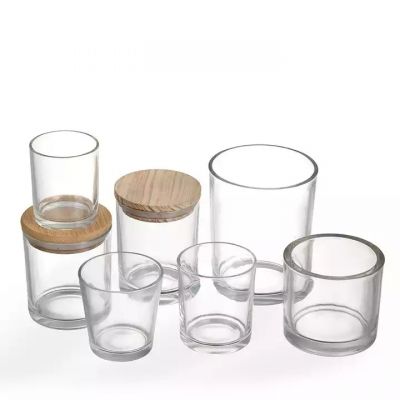 Best selling transparent decorative small candle jar glass with lid