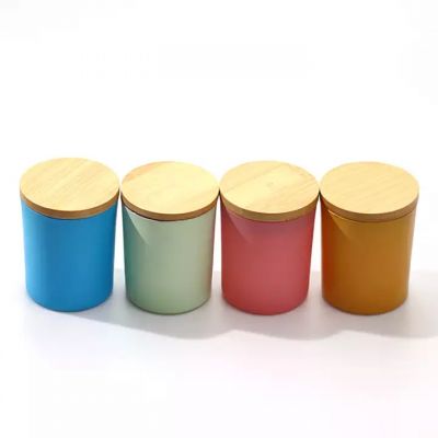 Wholesale Custom spray color matte 70oz 10oz 12oz empty glass candle jars clear with lid