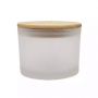 Frosted Empty Glass Jar Candle Vessel 16oz White Red Silk Screen Printing Making Scented Candles 1 Color Cylinder Shape