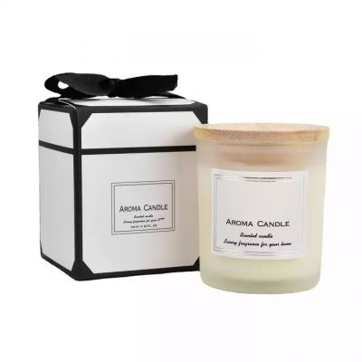 Wholesale Custom unique frosted 70oz 10oz 12oz empty glass candle jars with lid and packaging