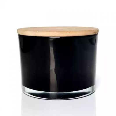 wholesale 500 ml custom logo empty glass candle jars with decorative lids