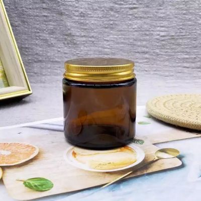 Factory hot sale 2.8oz deluxe clear empty glass candle jar with metal lid for home decoration