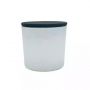 Factory hot sale 10oz custom frosted white glass candle jar with black lid as candle making