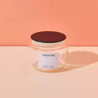 Wholesale 12oz Custom color transparent high borosilicate glass Candle jar Luxury container with lids