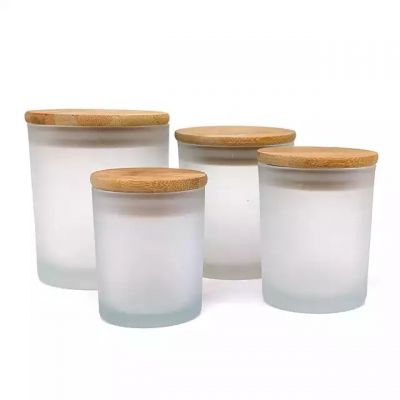 Factory wholesale white frosted glass candle holders in various sizes can be used as DIY candle making tools