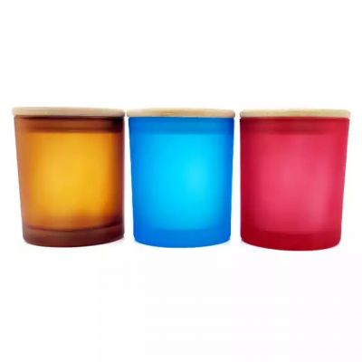 430ml Factory price bulk custom large frosted glass candle jars can be given as gifts