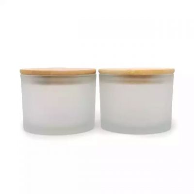 Factory wholesale 10oz white frosted craft glass candle holder can be used for Christmas gifts