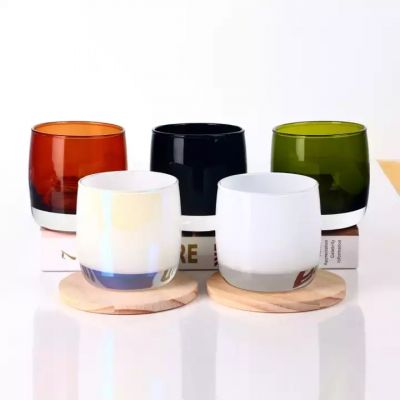 Hand blown Gass Candle Jar Wholesale Machine Blown Clear Glass Candle Art Jars Candle