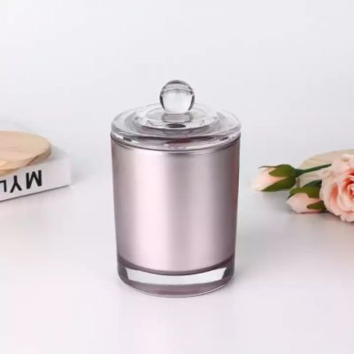 Amber Glass Candle Jar And box Sets Custom Design Candle Jars Luxury Crystal Glass