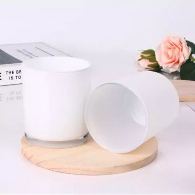 Candle Holder Jar Glass 8 10 oz Milk White Empty Glass Candle Jars Holder Glass Cup For Candle Making