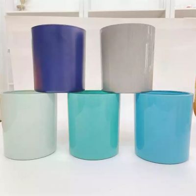 Wholesale 16oz empty colored glass jar for making candles