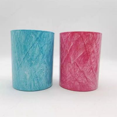 Elegance Decorative Marble Finish Glass Candle Jars 8oz vessel candle