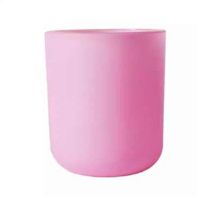 birthday christmas wedding gift 95x110mm 450ml empty wax candles glass jar wholesale bulk matte glass jar for candles pink