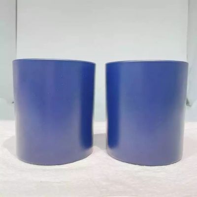 Custom sprayed color 16oz Matte Dark Blue Big Candle Jar