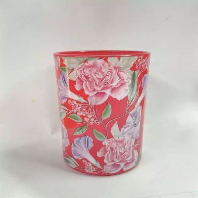 Custom 6oz Empty Luxury Candle Container Colored Glass Candle Jar With Logo