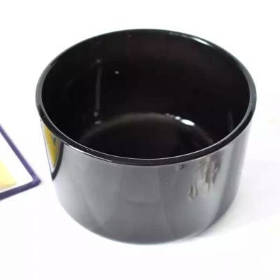 20oz glass jar candles thick bottom black glass candle jar 3 wicks with lids