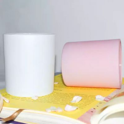 beautiful luxe custom color pink white small glass candle jars with lid
