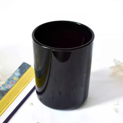 2021new hot sale round bottom glass xl candle holder jars 15oz candle vessel heavy wood lid support oem