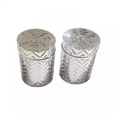 gold silver iridescent cylinder luxury glass jar for candle making