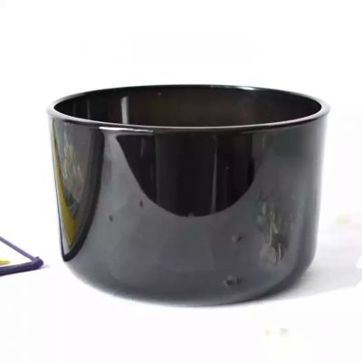 large candle vessels 13cmx 8cm big mouth soy wax aromatherapy luxe black glass candle jar unique 3 wicks