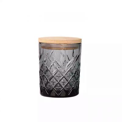 Luxury beautiful color transparent wedding gift glass empty candle jar with lid custom logo