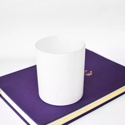home decor popular bulk hot sale12oz black matte cream white glass jar for candle