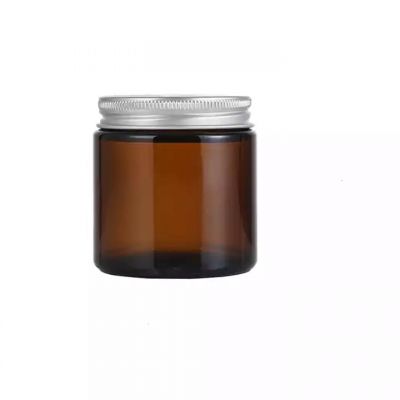 Empty Amber Glass Jar for candle DIY making and cosmetics