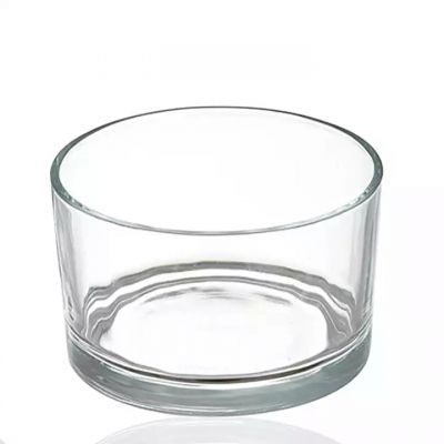 Custom Large Clear Empty Glass 3 Wick Candle Jar Container with Lid pot chandelle