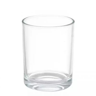 Custom small candle jar thick bottom transparent glass 300ml candle jar glass with cover
