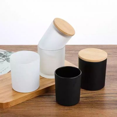 Simple 220ml 300 empty incense candlestick candle jar with customized cover