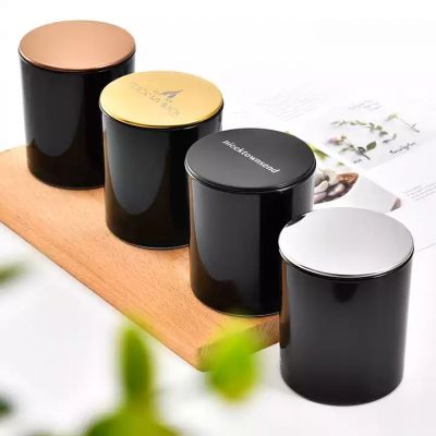 Unique Nordic wind empty candle container Wholesale candle jar glass with metal cover