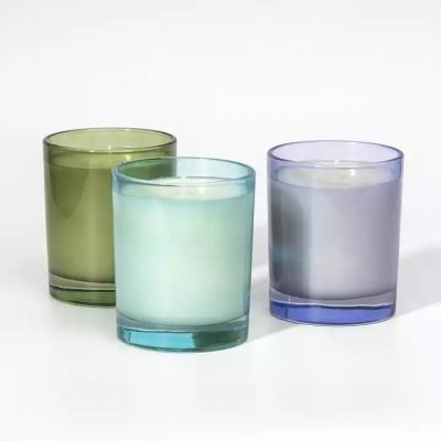 Customized simple spray painted candle jar with lid for holiday gifts