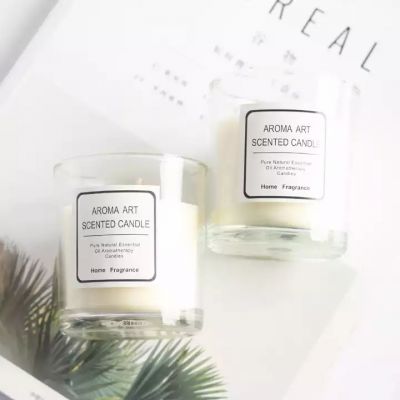 Spot transparent glass ornaments Multicolor aromatic candle jar with lid