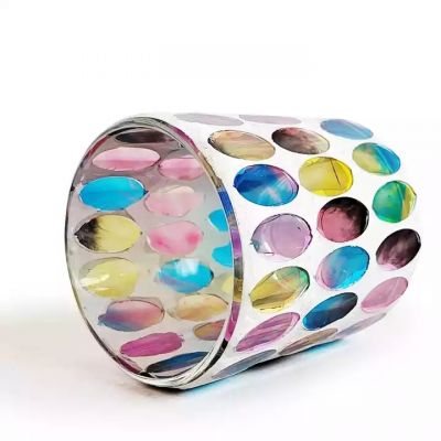 European-style disc mosaic glass candle holder romantic candlelight courtship confession props DIY wax filling candle vessels