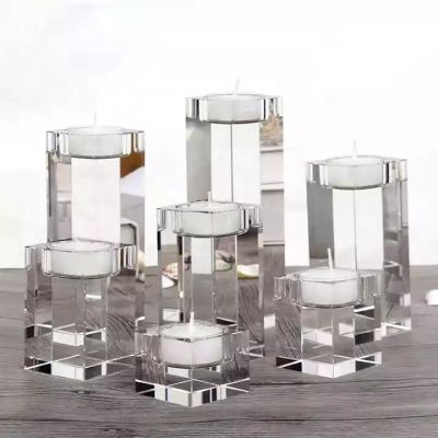 Nordic crystal candlestick romantic candlelight dinner Valentine's Day candle cup wedding table glass candlestick decoration