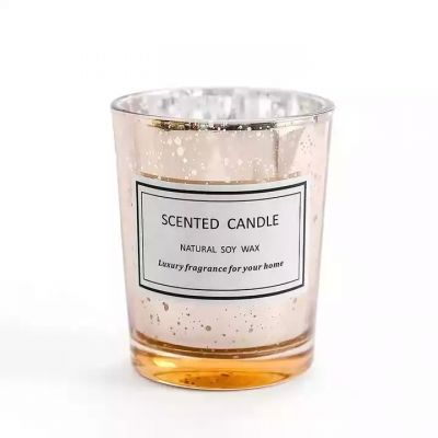 High Quality Electroplated Glass Romantic Star Empty Candle Cup for Custom Logo Aromatherapy Candle Container glass cylinder candle holder