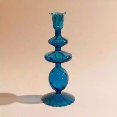 custom vintage colored large glass candlestick holders bulk