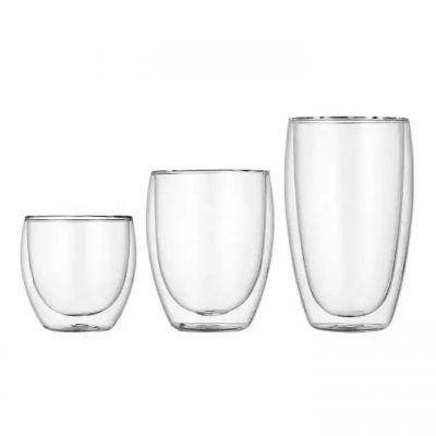 Manufacturers wholesale large-capacity transparent simple style high temperature resistant double wall glass candle jar