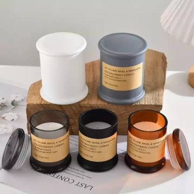 Modern Empty Straight Glass Tealight Candle Holders for Wedding and Home Decor with Glass Lid