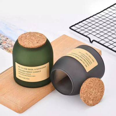 2022 luxury new design halloween outdoor decoration clear glass candle jar with round ball cork lid