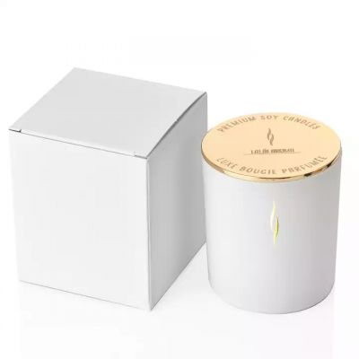 Luxury Candle Jar For Candle Making With Flat Gold Sealed Mirror Lid and Customized Boxes
