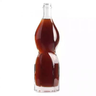 High Quality Luxury Fancy Shape Spirits Liquor Bottle Handmade Glass Bottle With Lid