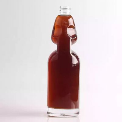 High grade empty vodka glass bottle, low price 750ml skull shaped vodka bottle