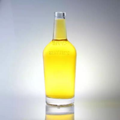 Hot Sale Flint 500ml Glass Gin Bottle Unique Shape Thick Bottom Bottles With Cork