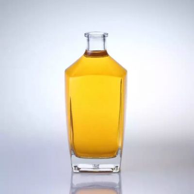 Square 1000ml 1L Premium Vodka Glass Bottle Vodka Bottles 750ml Glass Machine Made 750ML Clear Whiskey Glass Bottle