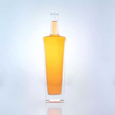 Unique Square Extra White Flint Whiskey 750ml Liquor Bottles Empty Spirits Glass Bottle With Cork